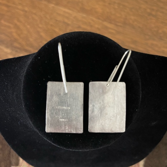 Sterling and copper handmade earrings by Leterneau. - Picture 3 of 4